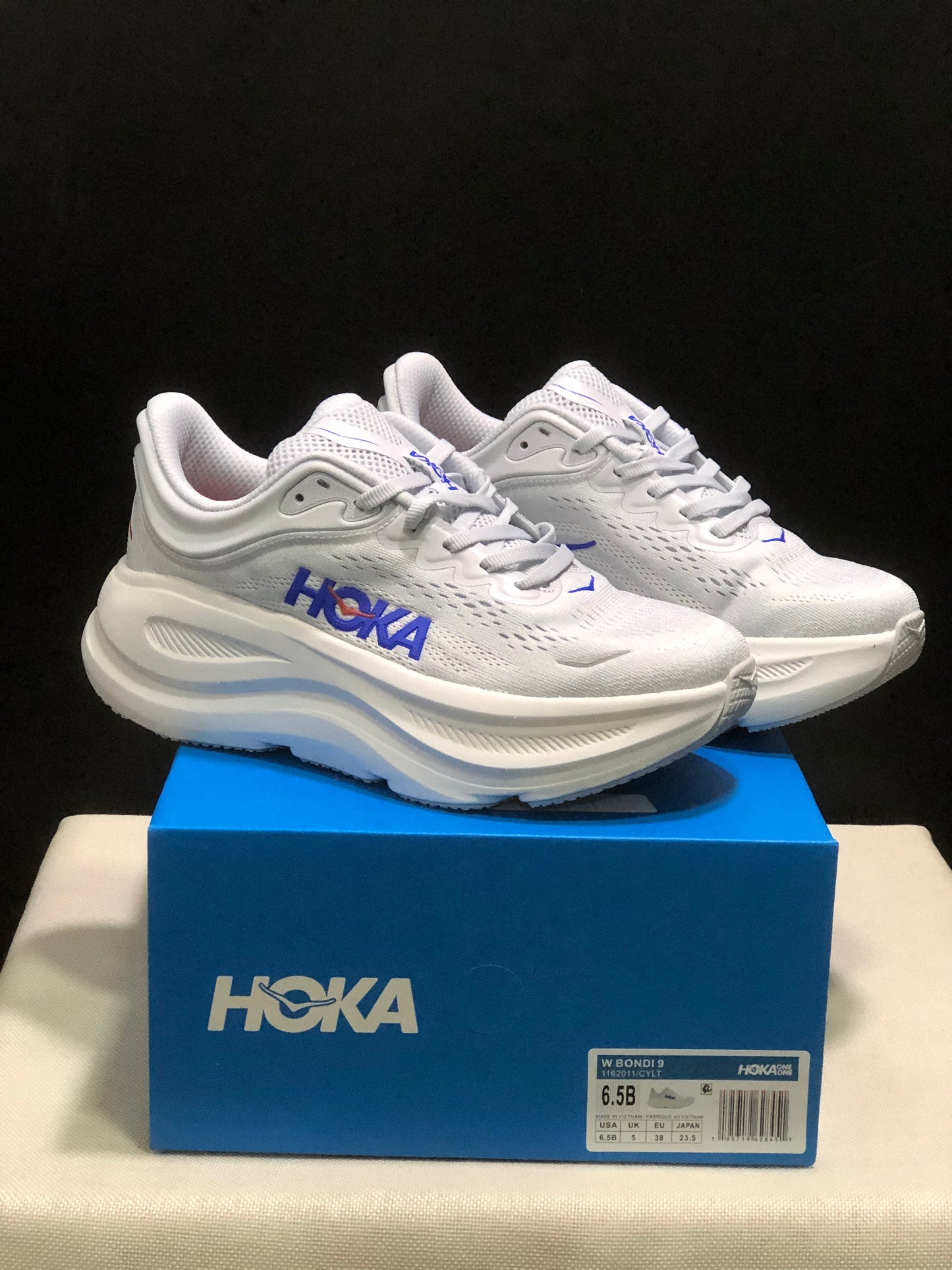 Hoka One One Bondi 9 White Comfortable Low-top Running Shoes Sneakers