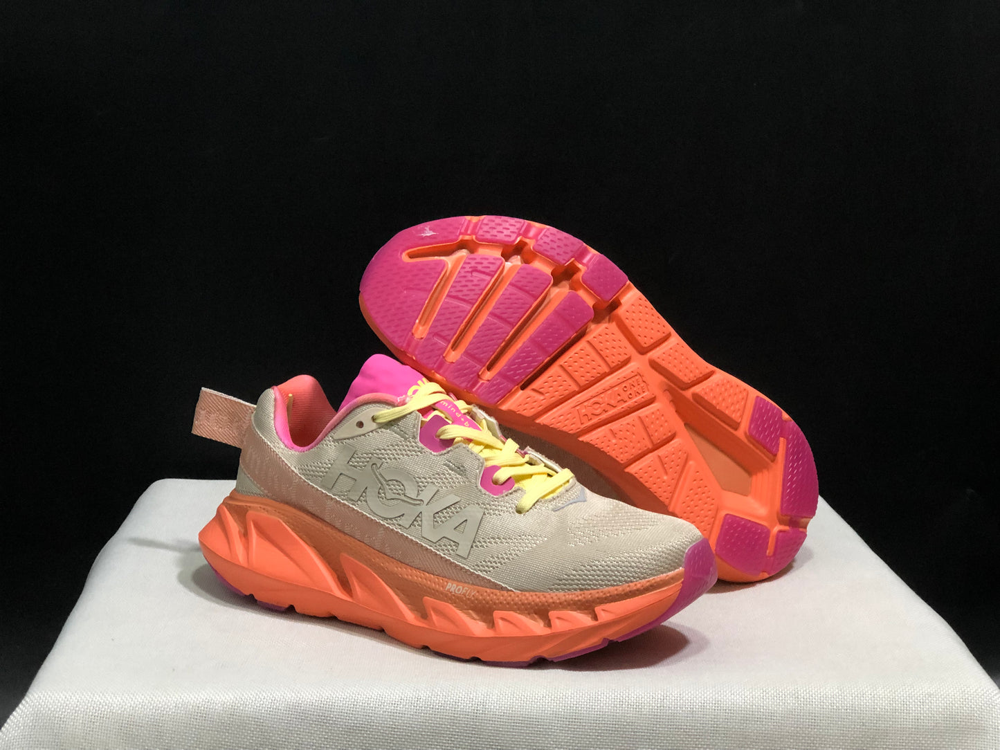 Hoka One One Elevon 2 Anti-slip Wear-resistant Running Shoes Sneakers Beige