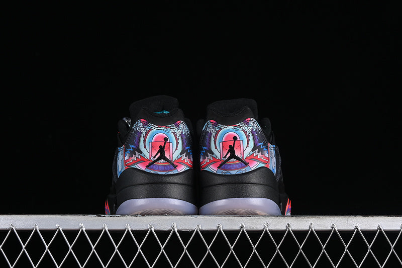 Nike Air Jordan 5 Retro Low Bright Red Blue Black Sneakers