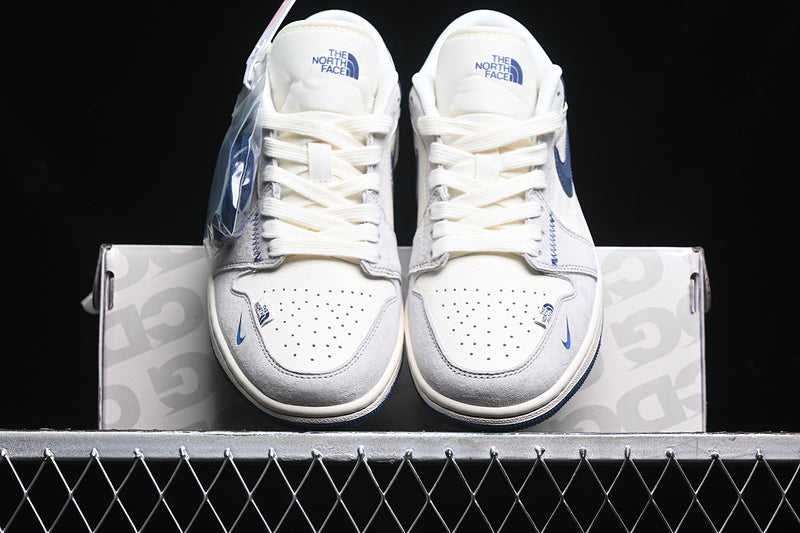 Nike Air Jordan 1 Low Navy Sole Grey White Sneakers