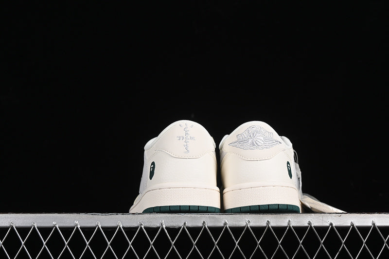 Nike Air Jordan 1 Low BAPE Travis Scott Fragment Design White Green Sneakers