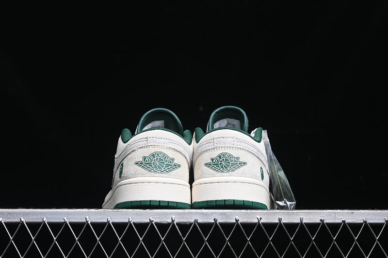 Nike Air Jordan 1 Low Bape Green Sole Grey White Sneakers
