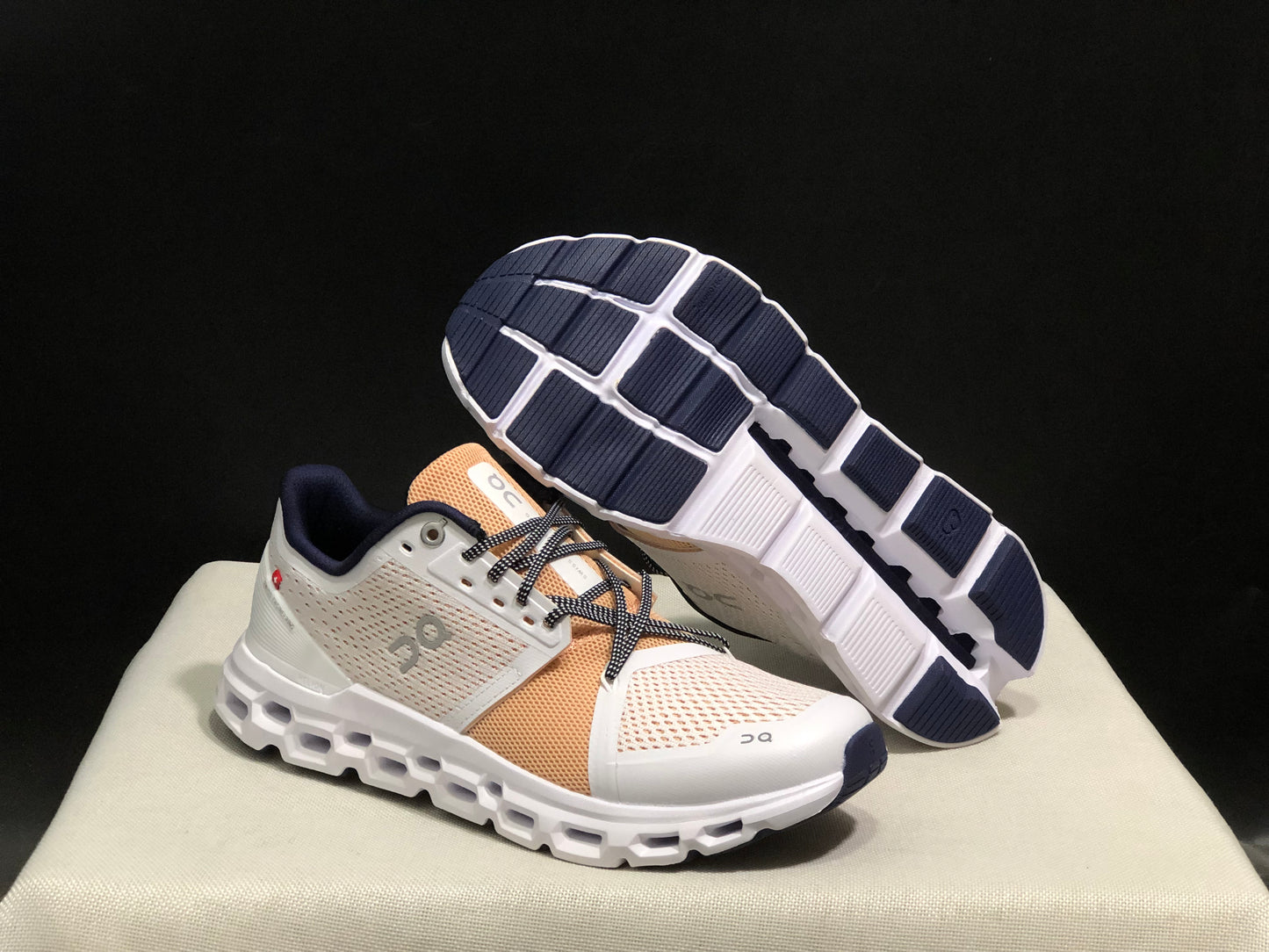 On Running Cloudstratus Shock-Absorbing And Breathable Running Shoes Almond/Orange