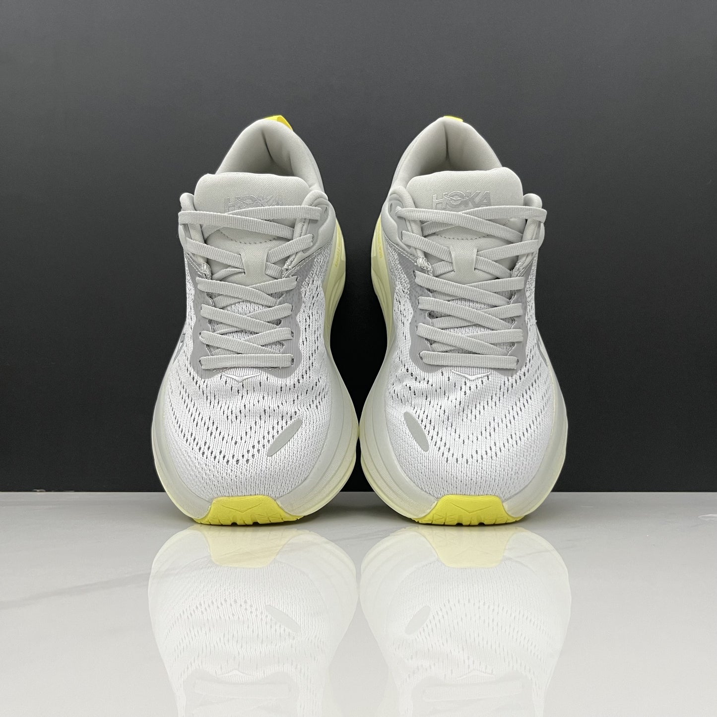 Hoka One One Bondi 8 Breathable Low-top Running Shoes Sneakers Grayish Yellow