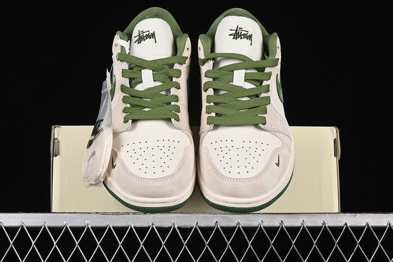 Nike Air Jordan 1 Low Off-White Green Sole Coconut Milk White Sneakers