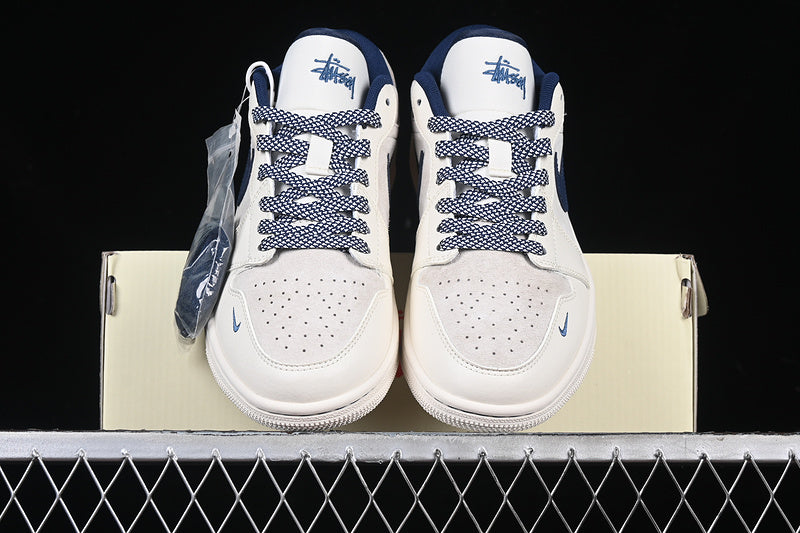 Nike Air Jordan 1 Low Blue Grey White Casual Sneakers