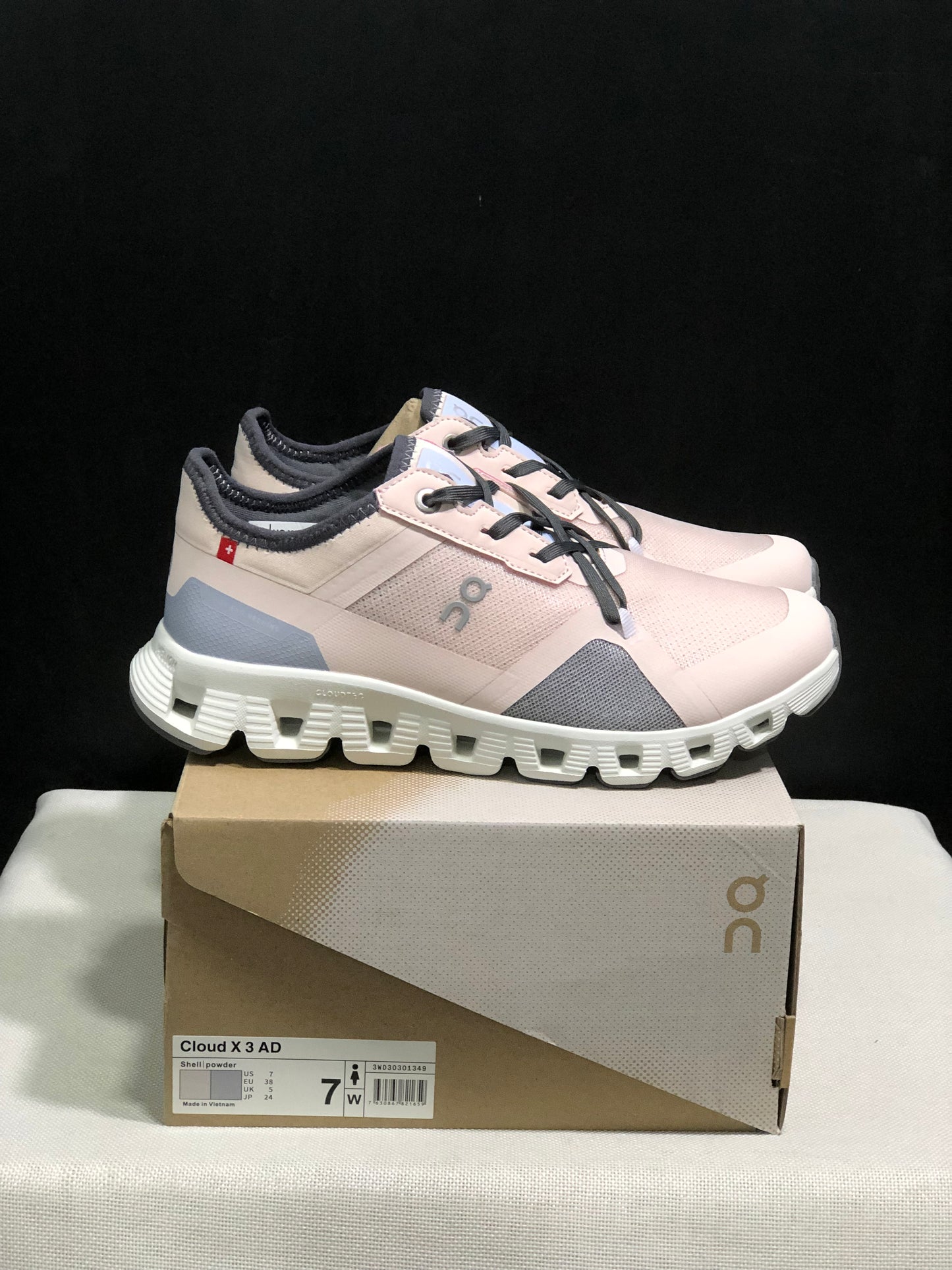 On Running Cloud X 3 AD Comfortable Wear-Resistant Training Shoes Shell/Powder