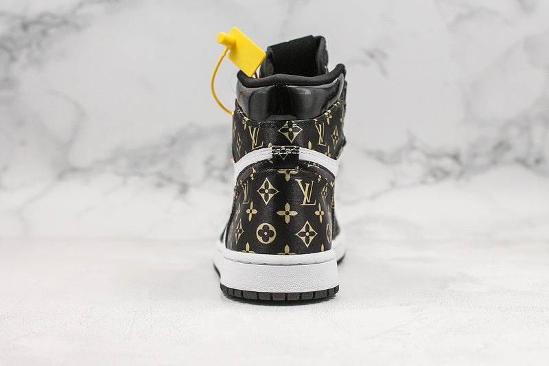 Nike Air Jordan 1 Retro LV White Black Printing Sneakers Joint Edition