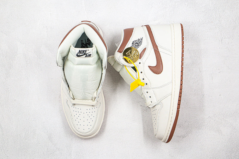Nike Air Jordan 1 Retro High White Brown Sneakers