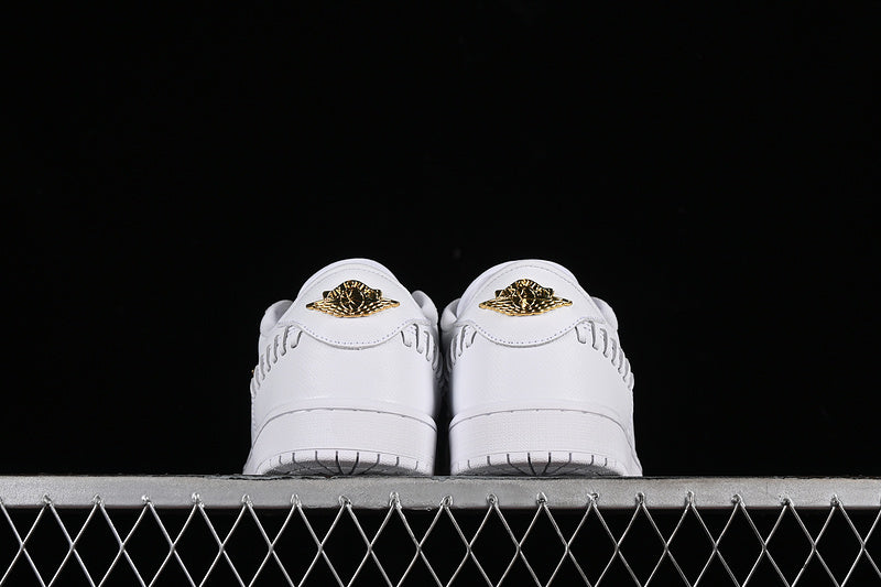 Nike Air Jordan 1 Low Method Of Make Metallic Gold White Sneakers