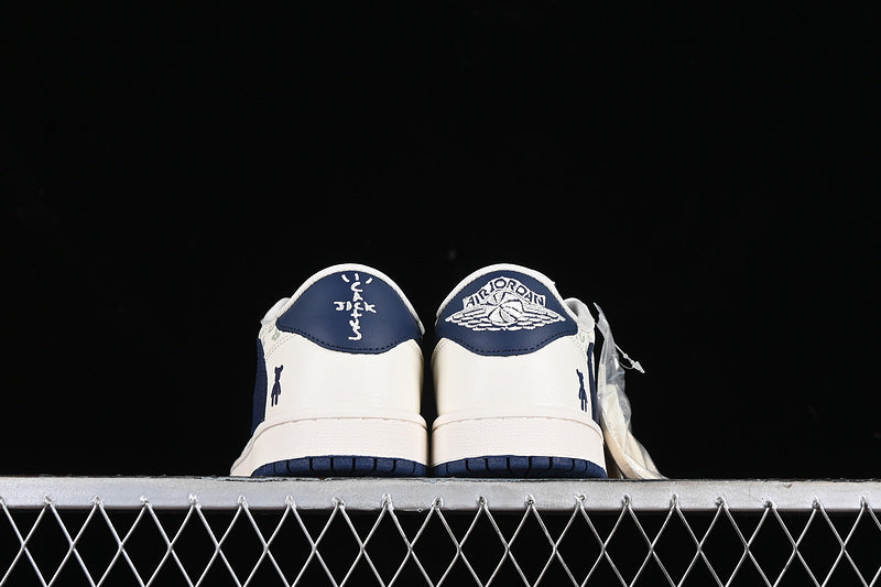 Nike Air Jordan 1 Low Travis Scott Fragment Design LV White Blue Sneakers