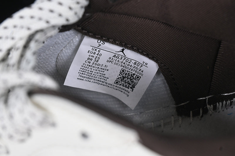 Travis Scott Fragment Design Nike Air Jordan 1 Low Bape OG SP Brown Sole White Beige Sneakers
