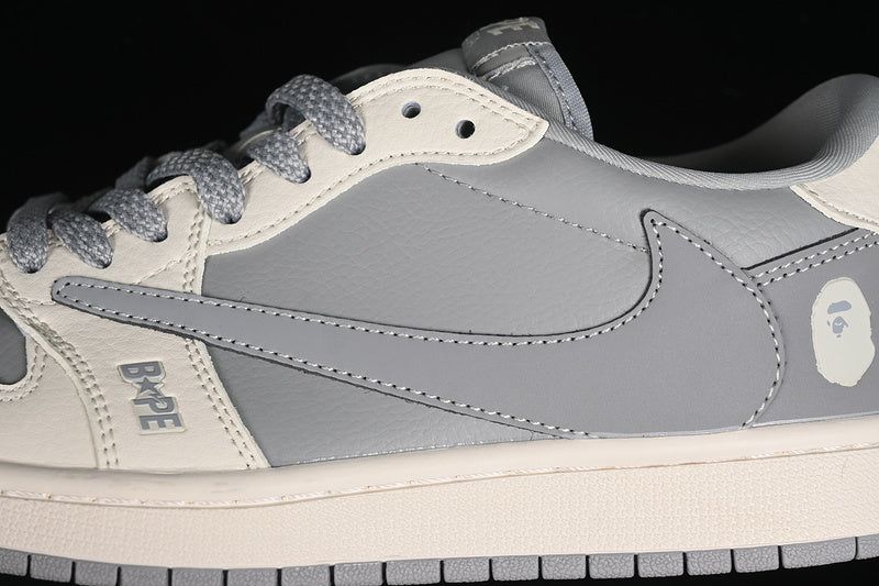 Nike Air Jordan 1 Low BAPE Travis Scott Fragment Design OG SP Grey White Sneakers