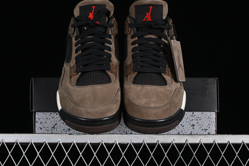 Nike Air Jordan 4 Retro White Black Brown Sneakers