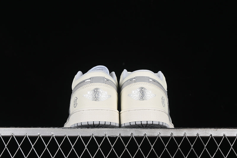 Nike Air Jordan 1 Low White Grey Silver Sneakers