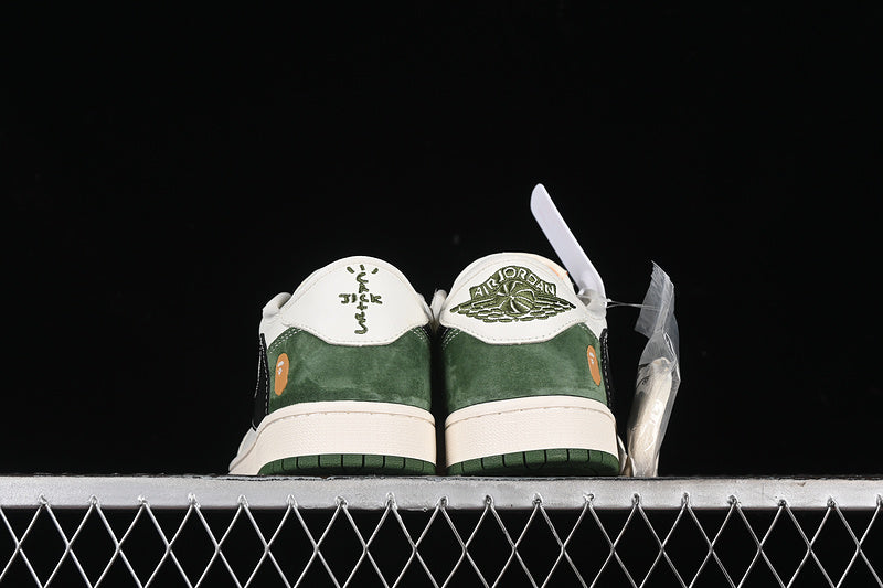 Nike Air Jordan 1 Low Bape Travis Scott Fragment Design OG SP Black White Green Sneakers