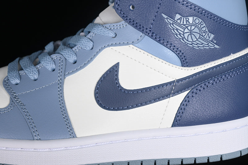 Nike Air Jordan 1 Mid White Blue Sneakers