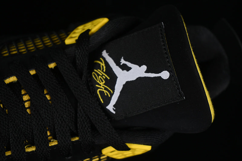Nike Air Jordan 4 Retro Thunder Black Tour Yellow Sneakers