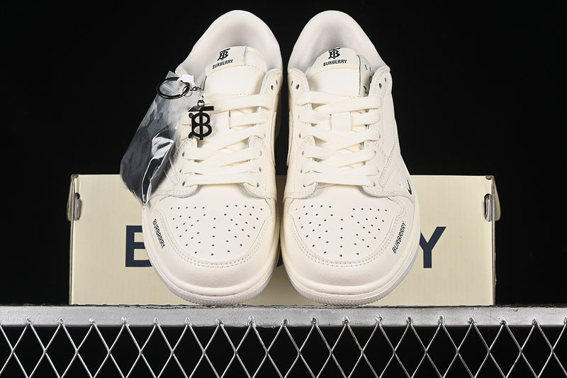 Nike Air Jordan 1 Low BURBERRY Travis Scott Fragment Design OG SP White Sneakers