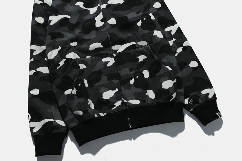 A Bathing Ape BAPE Shark Head Noctilucent Series Hoodie Fleck