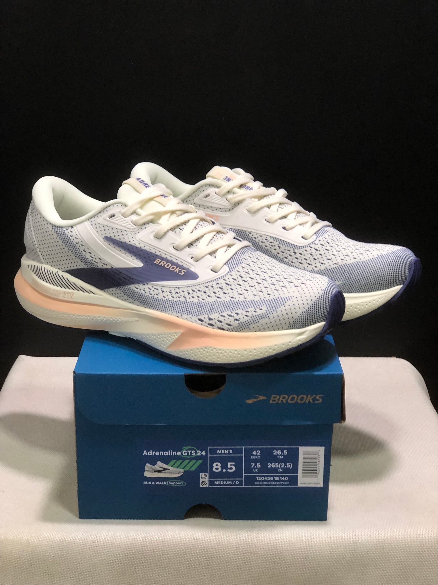 Brooks Adrenaline GTS 24 Casual Running Shoes Green/Blue Ribbon/Peach
