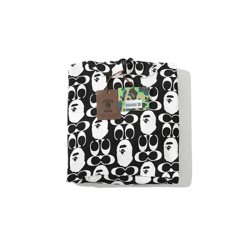 A Bathing Ape BAPE x COACH Co-Branded Hoodie Black And White