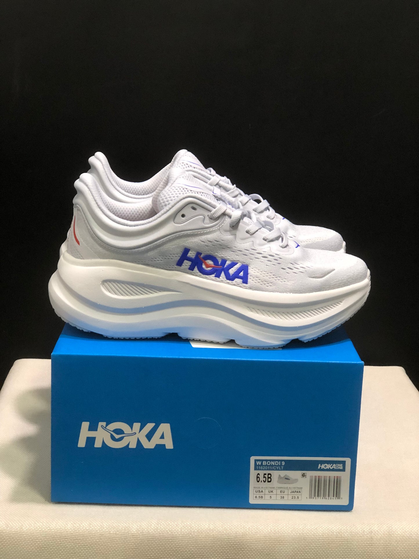 Hoka One One Bondi 9 White Comfortable Low-top Running Shoes Sneakers