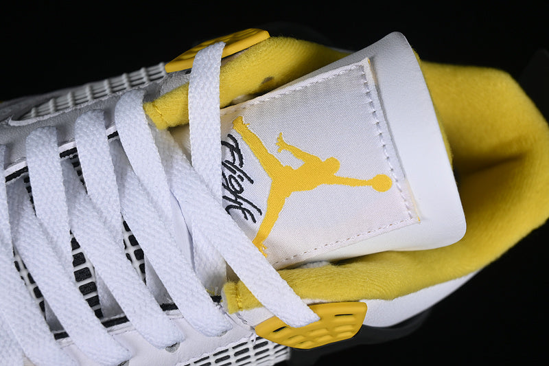 Nike Air Jordan 4 Retro Sulfur Coconut Milk White Sneakers
