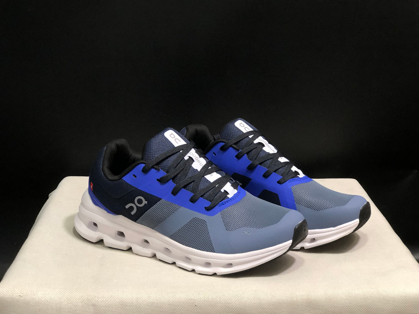 On Running Cloudrunner Anti-Slip Sports Running Shoes Haze Blue/White