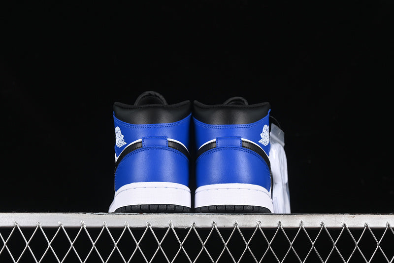 Nike Air Jordan 1 Mid Black White Blue Sneakers