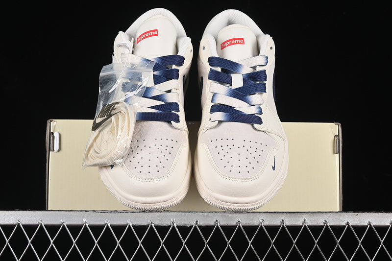 Nike Air Jordan 1 Low Supreme Blue White Sneakers