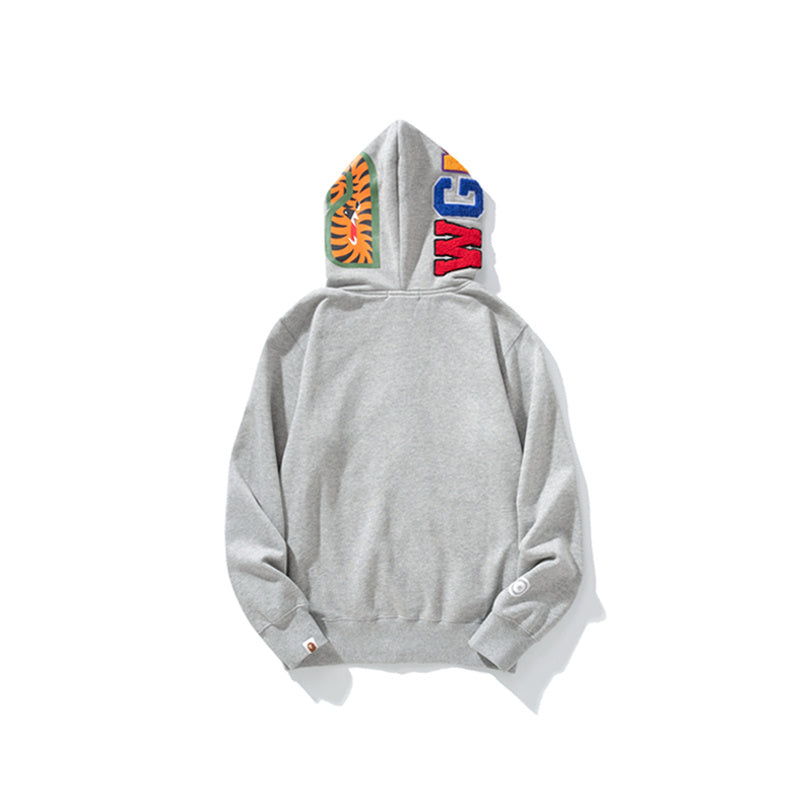 A Bathing Ape BAPE Shark Head Double Hat Ash Powder Hoodie