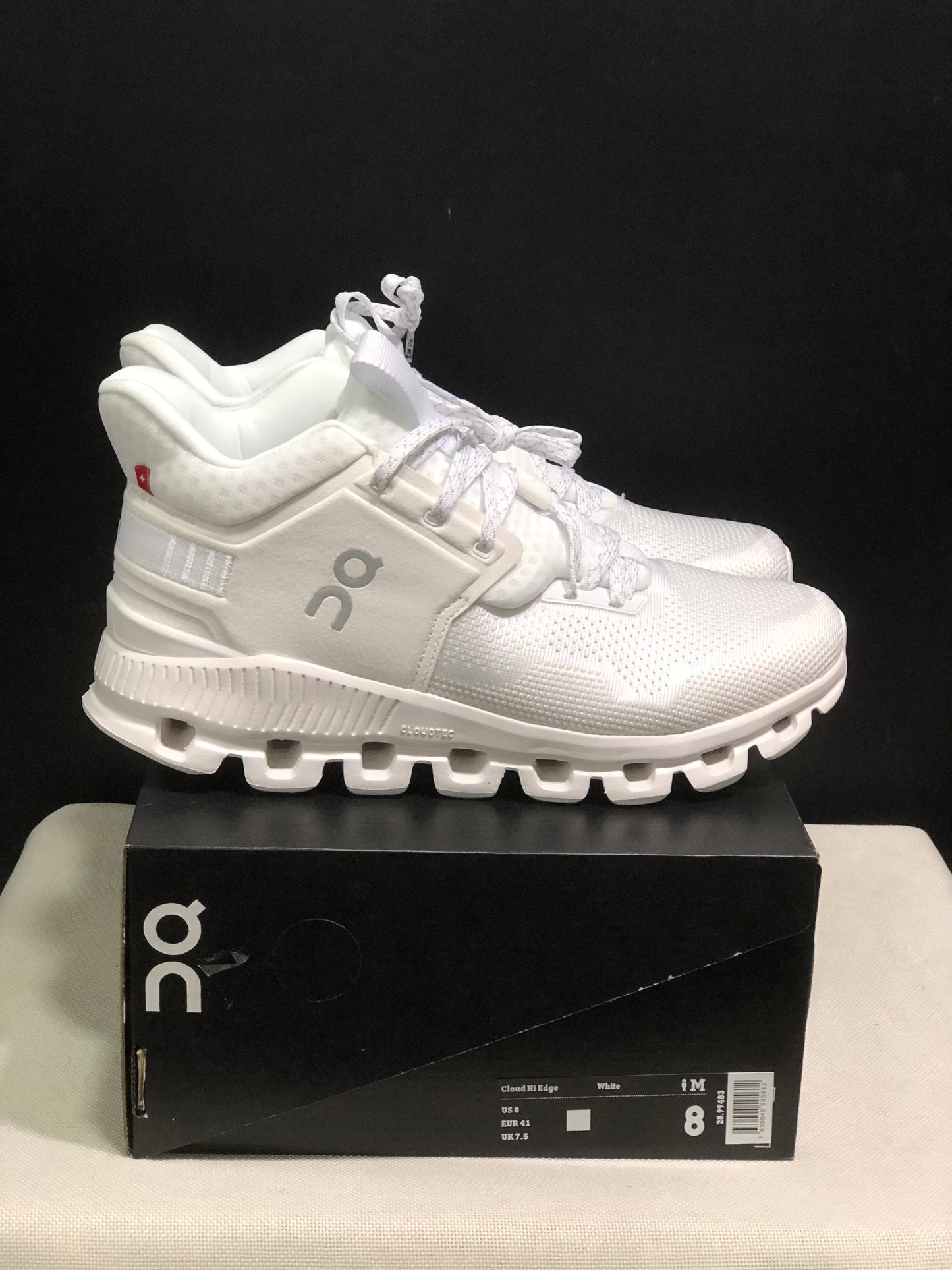 On Running Cloud Hi Edge Outdoor Training Running Shoes All White