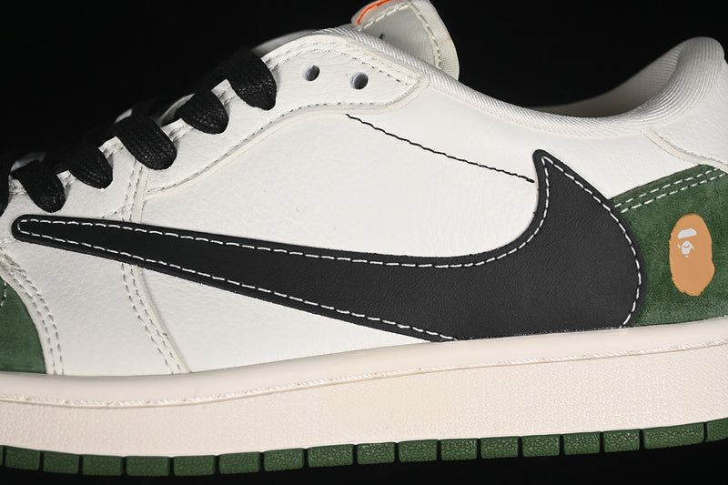 Nike Air Jordan 1 Low Bape Travis Scott Fragment Design OG SP Black White Green Sneakers