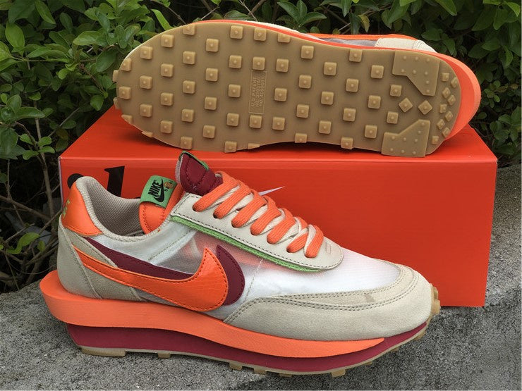 Nike LD Waffle Sacai Clot Kiss of Death Orange Sneakers