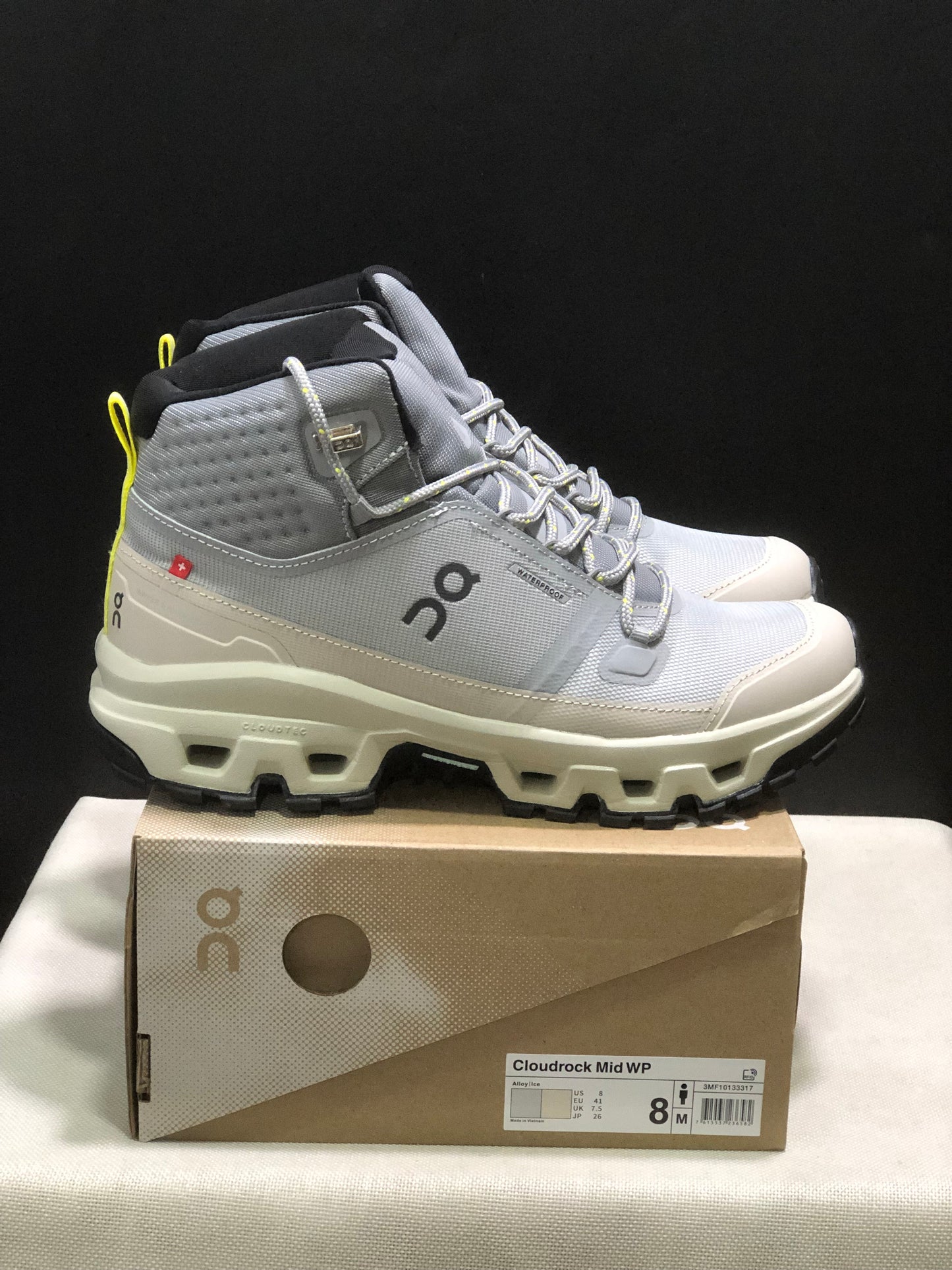 On Running Cloudrock Mid WP High-Top Hiking Shoes Alloy/Ice