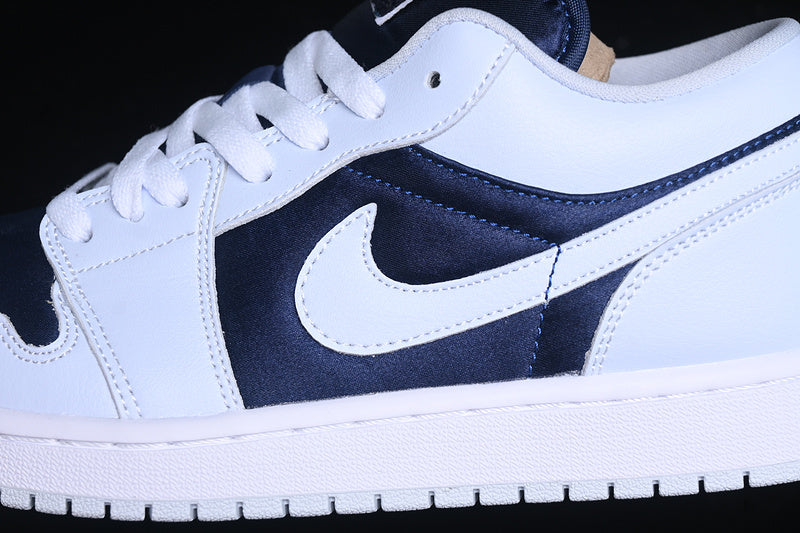 Nike Air Jordan 1 Low Football White Midnight Navy Sneakers