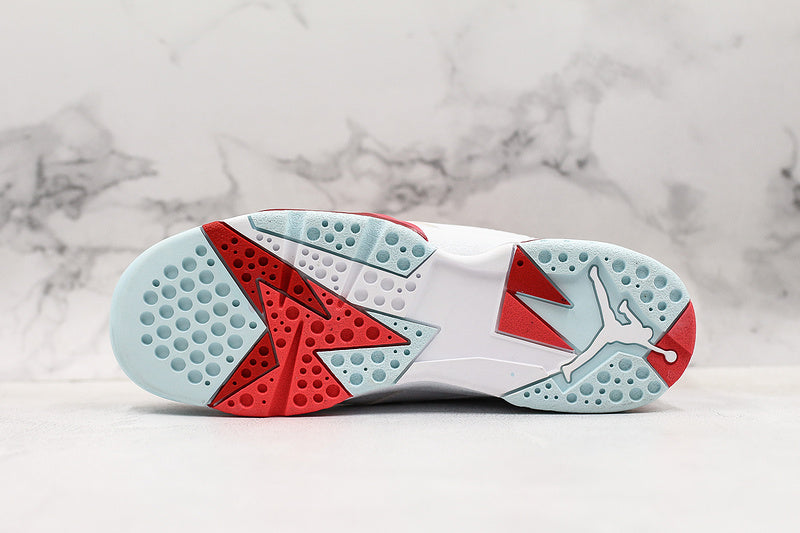 Nike Air Jordan 7 Retro Mist White Red Sneakers