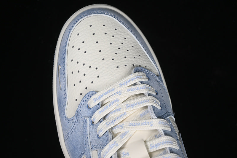 Nike Air Jordan 1 Low Supreme Travis Scott Fragment Design OG SP White Denim Light Blue Sneakers