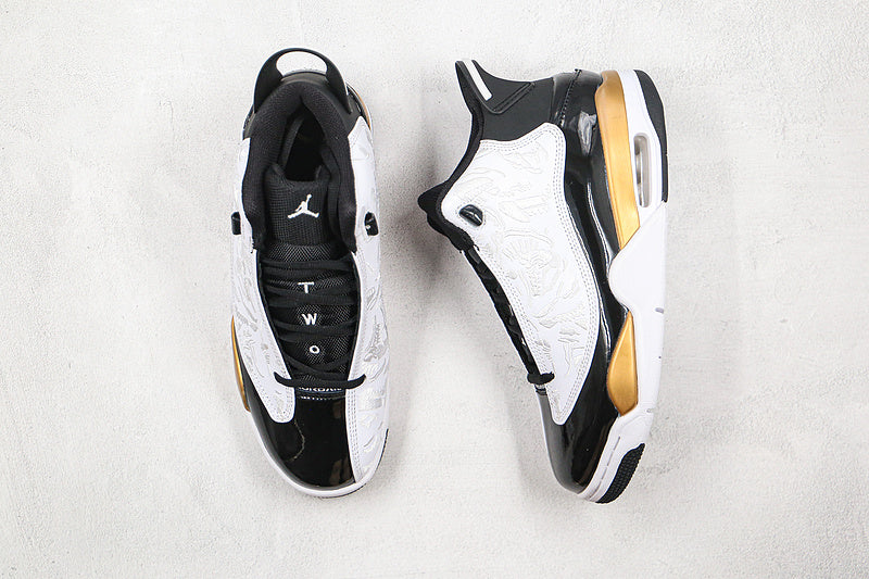 Nike Jordan Dub Zero Black White Metallic Gold Sneakers