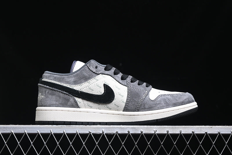 Nike Air Jordan 1 Low Black White Wolf Grey Sneakers