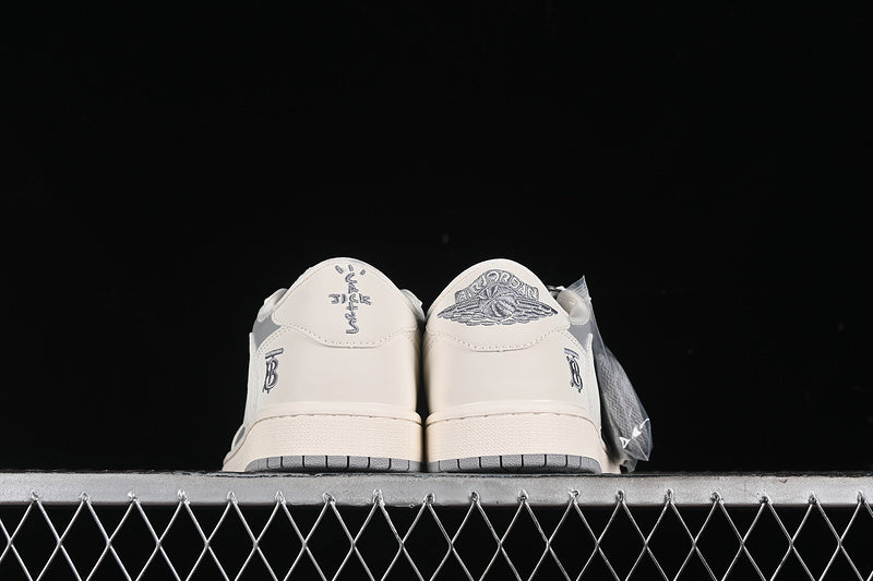 Nike Air Jordan 1 Low BURBERRY Travis Scott Fragment Design OG SP Grey White Sneakers