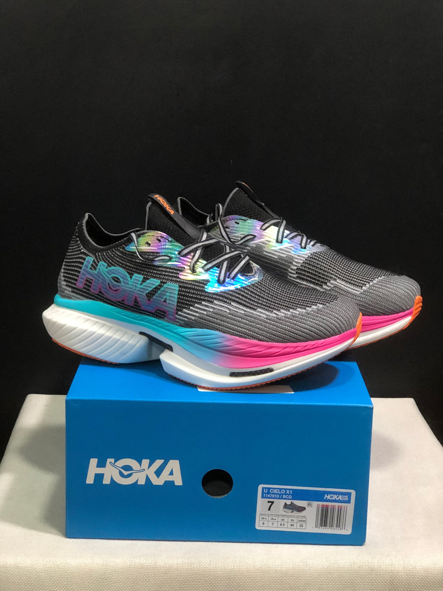 Hoka One One Cielo X1 Black Comfortable Casual Running Shoes Sneakers