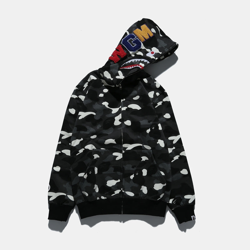 A Bathing Ape BAPE Shark Head Noctilucent Series Hoodie Fleck