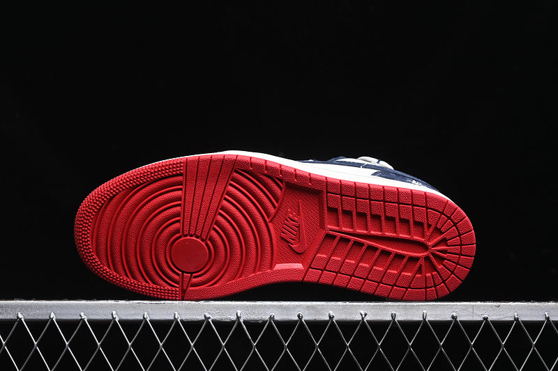 Nike Air Jordan 1 Low Red Sole White Blue Sneakers