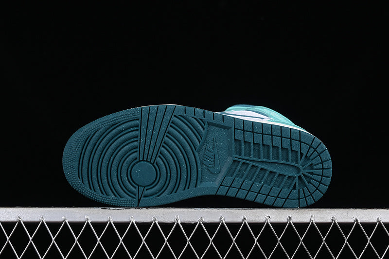 Nike Air Jordan 1 Mid White Turquoise Green Sail Sneakers