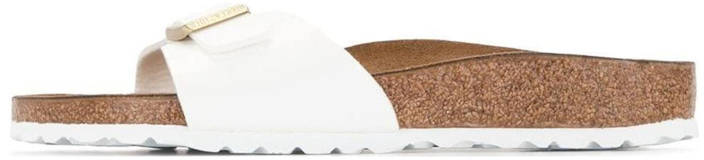 Birkenstock Madrid 1005310 Birko-Flor Patent Narrow Fit Patent White Sandals