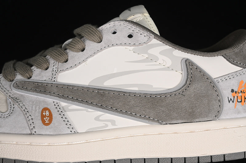 Nike Air Jordan 1 Low WU KONG Travis Scott Fragment Design OG SP White Brown Gray Sneakers