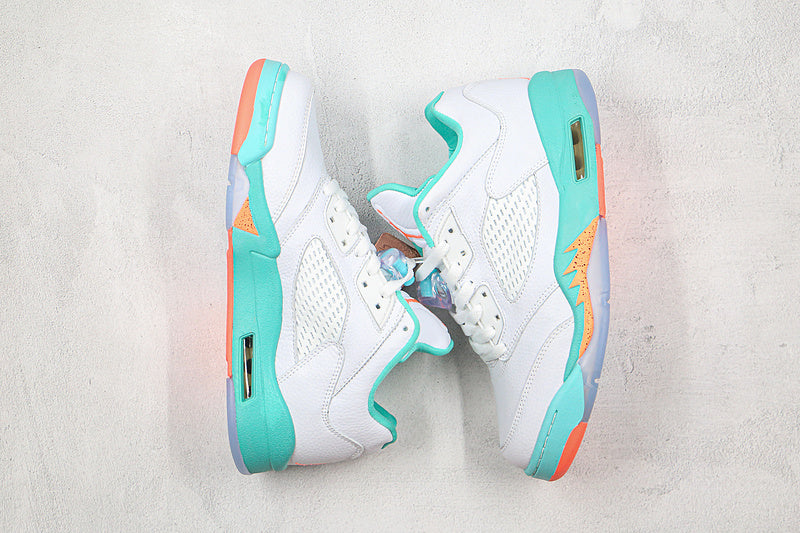 Nike Air Jordan 5 Retro Light Aqua Light Green White Sneakers