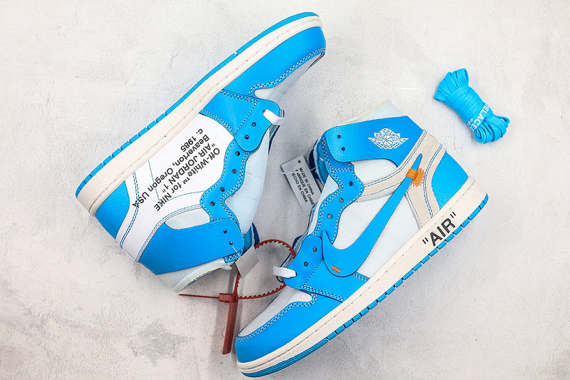Nike Air Jordan 1 Retro Off-White High Blue White Sneakers
